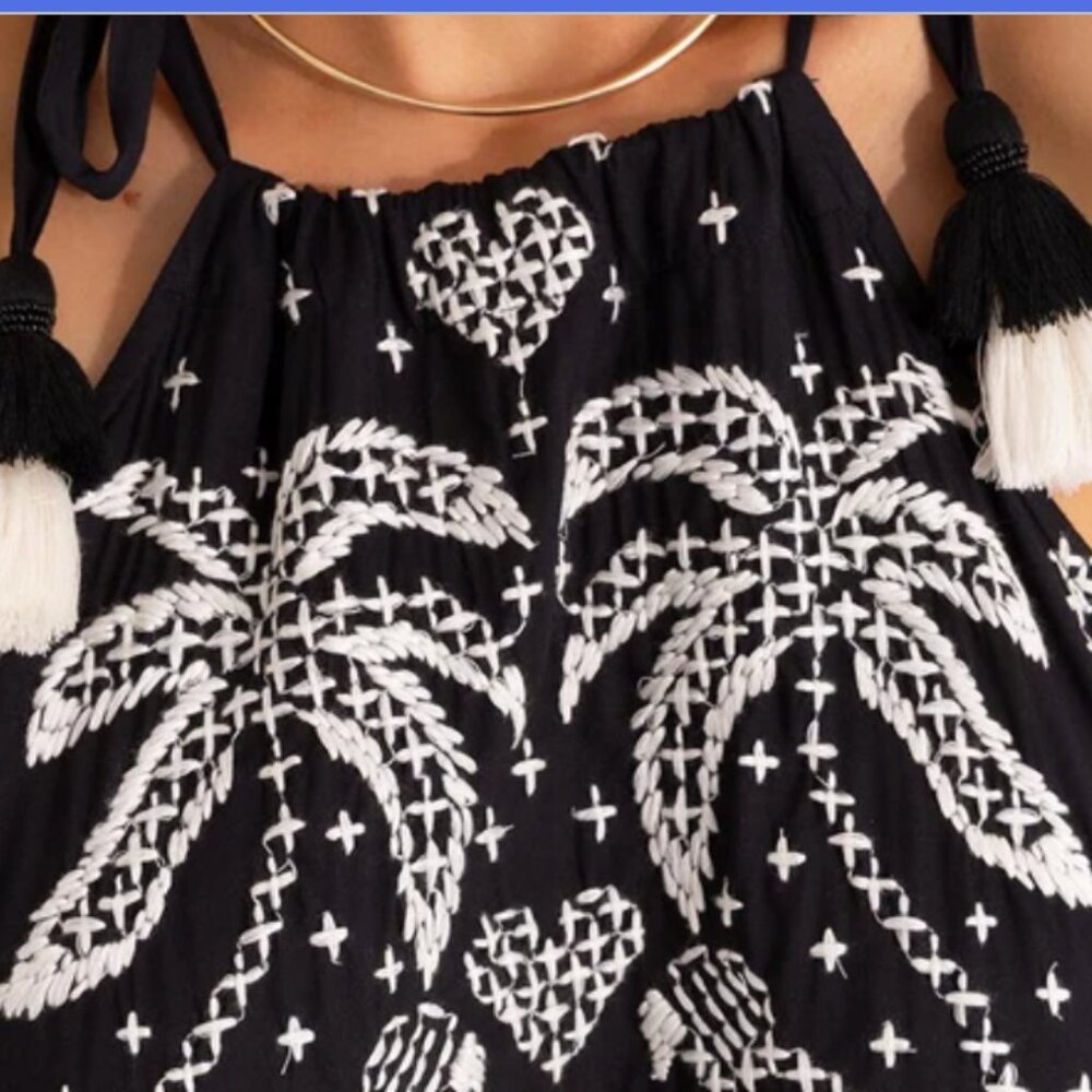 FARM Rio Farm Rio  Embroidered & Printed Macaw Maxi Dress Modern Bohemian - Picture 6 of 16